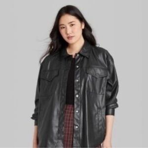 Wild Fable Faux Leather Shacket